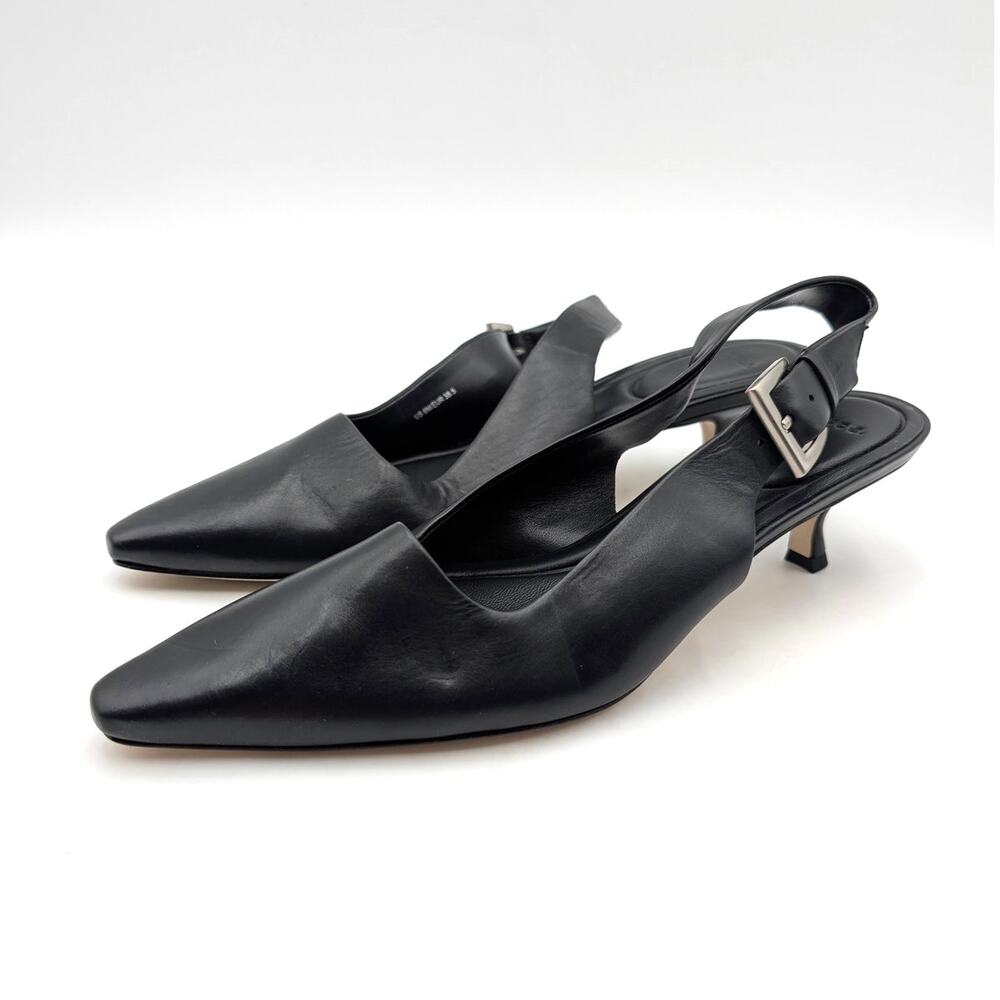 Vince Shasta Kitten Heel Slingback Pump Women's Black Size US8M EU38.5